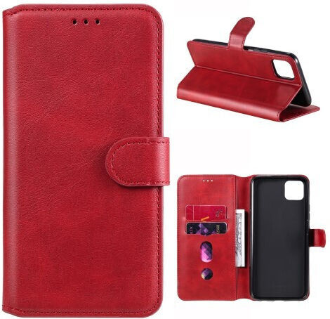 Suport de prindere Wallet Piele artificială Roșu (Realme C11)