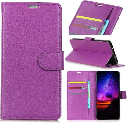 Support Base Wallet Leather Purple (Xperia 10)