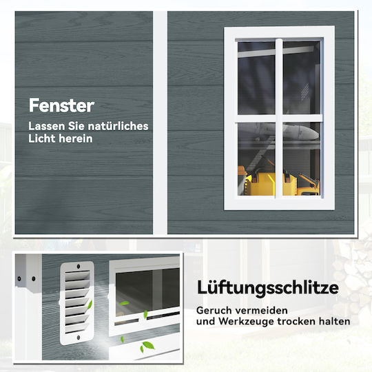 Kunststoff Gartenhaus M1.82xB1.82xH1.96m 84H-500V01 Grau