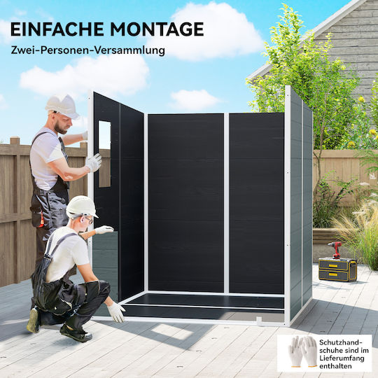 Kunststoff Gartenhaus M1.82xB1.82xH1.96m 84H-500V01 Grau