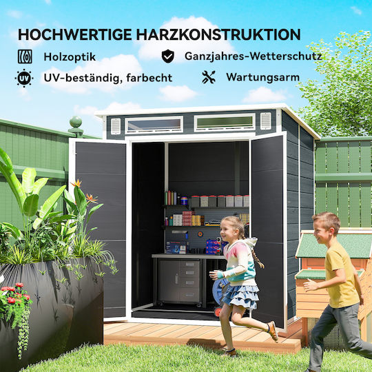 Kunststoff Gartenhaus M1.82xB1.82xH1.96m 84H-500V01 Grau