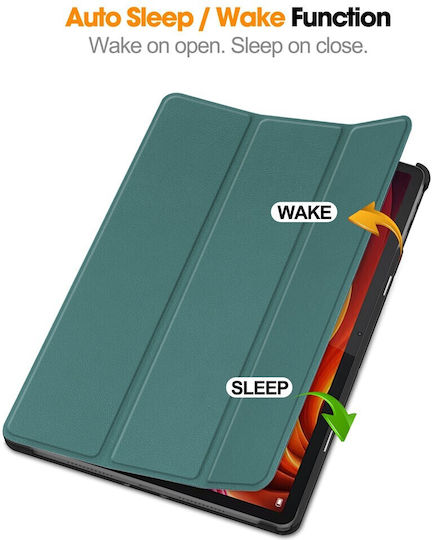 Tri-fold Βάση Στήριξης Flip Cover Πράσινη (Lenovo Tab K11 Plus)