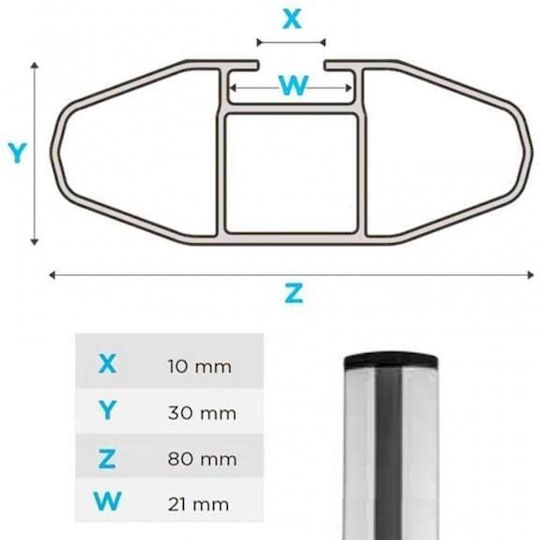 Menabo Aluminum Roof Bars Lince Silver 120 Cm Silver Color Mitsubishi Asx 5 Doors 2023> Flush Rails 2 Pieces 8890/mb Mp.8890/mb-33