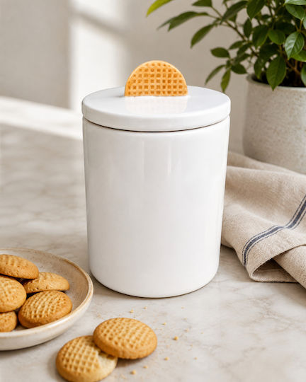 General Use Jar with Lid Porcelain 11x16cm