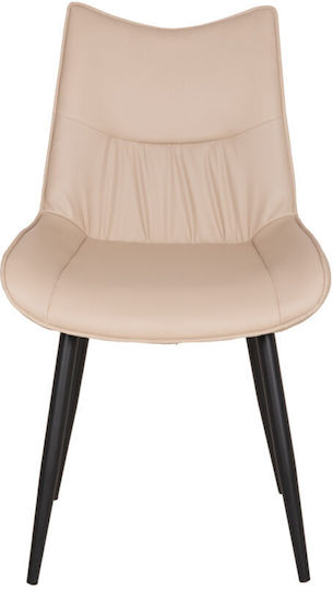 Metallic Dining Chairs Beige 2 Pieces 54x58x89cm