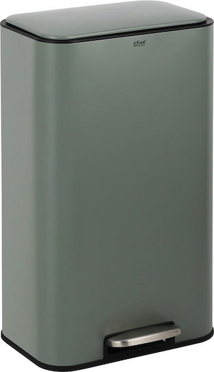 5Five Waste Bin Metallic with Pedal 30lt Green