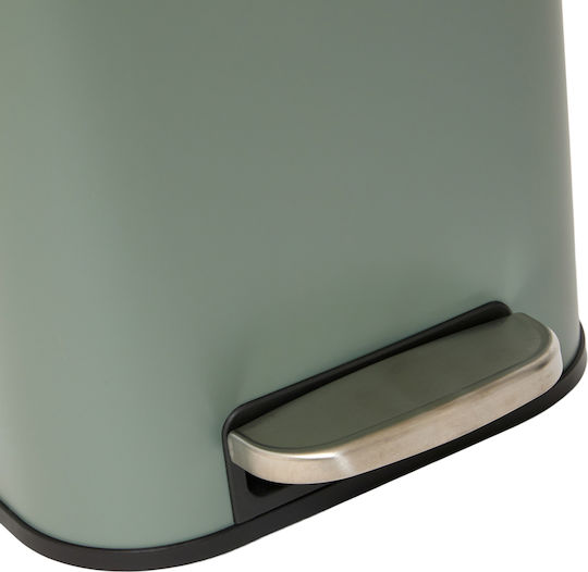 5Five Waste Bin Metallic with Pedal 30lt Green