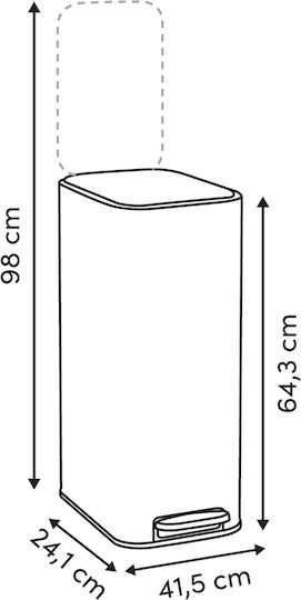 5Five Waste Bin Metallic with Pedal 30lt Green