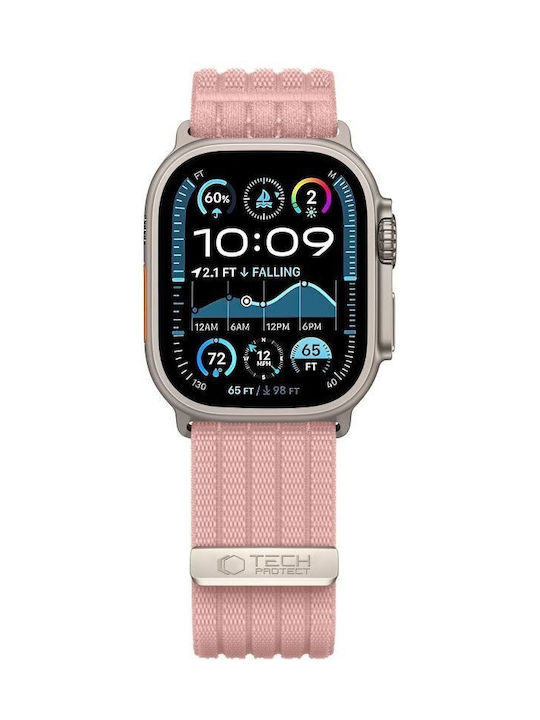 Tech-Protect Текстилна Розова Каишка (Apple Watch 8 / 9 / 10 / 11 / Se / Ultra)