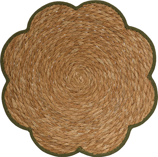 S-d Round Wicker Green Placemats 38cm