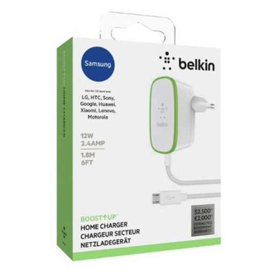 Belkin Зарядно устройство с USB-A порт и кабел микро USB 5W Бял (F7U009vf06)