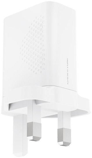XO Wireless Charger with USB-A Port and USB-C Port 30W Power Delivery White (L163UK)
