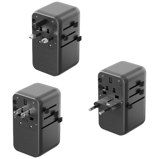 Energea Φορτιστής με Θύρα USB-A και 3 Θύρες USB-C και Καλώδιο USB-C 85W Power Delivery Μαύρος