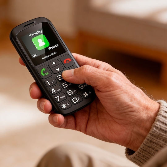 Kruger & Matz Simple 923 4G Dual SIM Κινητό με Μεγάλα Κουμπιά (Αγγλικό Μενού) Μαύρο