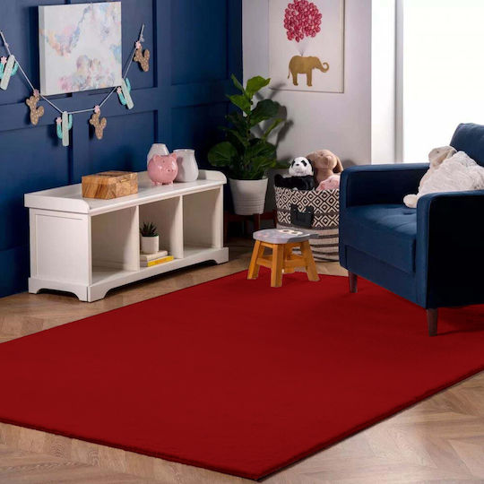 Homeone Rabbit 160x210см Неплъзгащ Се Furry Червен