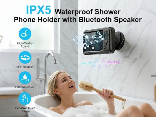 XO F80 Водоустойчива стойка за мобилен телефон за душ Bluetooth високоговорител