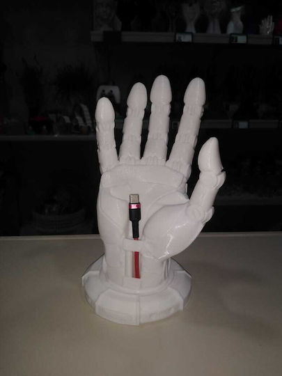 3D Art Shop Desk Stand for Mobile Phone in White Color