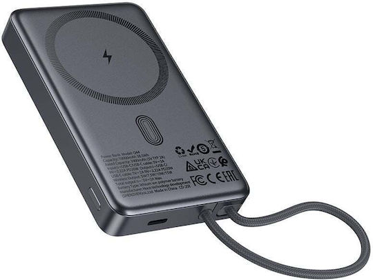 Hoco Q44 MagSafe Външна батерия 10000mAh 20W Power Delivery / Quick Charge Сив