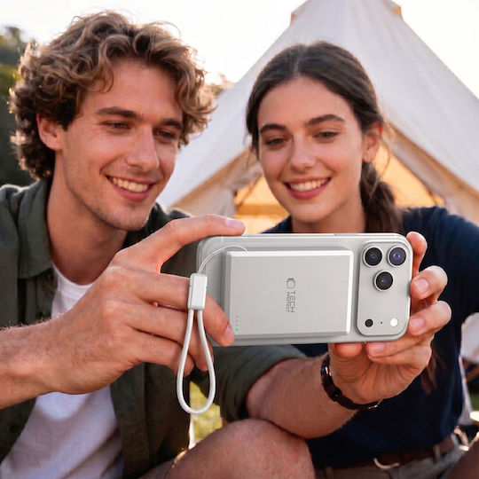 Tech-Protect PB40 LifeMag MagSafe Qi2 Power Bank 10000mAh 45W mit USB-C Ausgangsanschlüsse Weiß