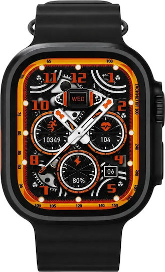 Moxom MX-WH10 Aluminium Smartwatch mit Herzfrequenzsensor (Schwarz)