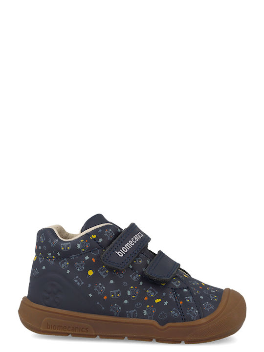 Παιδικά Sneakers High Ανατομικά με Σκρατς Μπλε