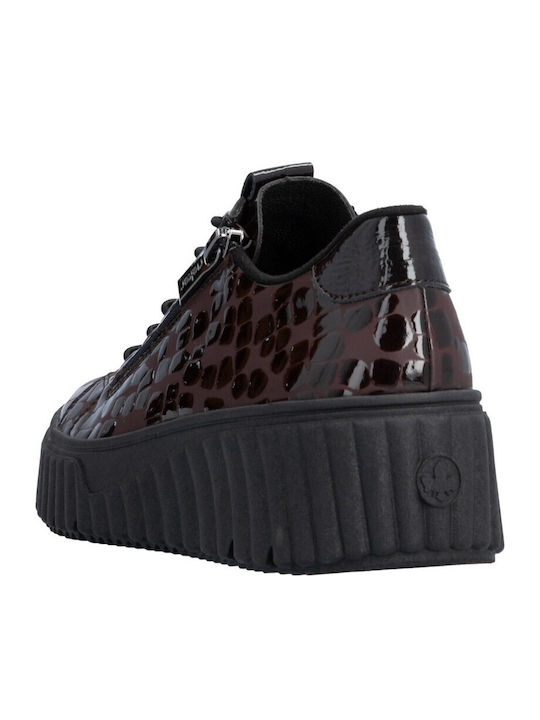 Damentliche Anatomische Sneakers Krokodil Braun