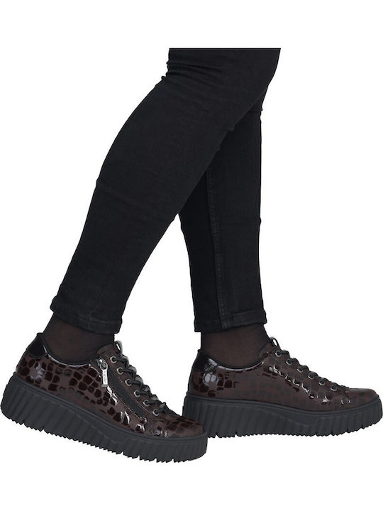 Damentliche Anatomische Sneakers Krokodil Braun