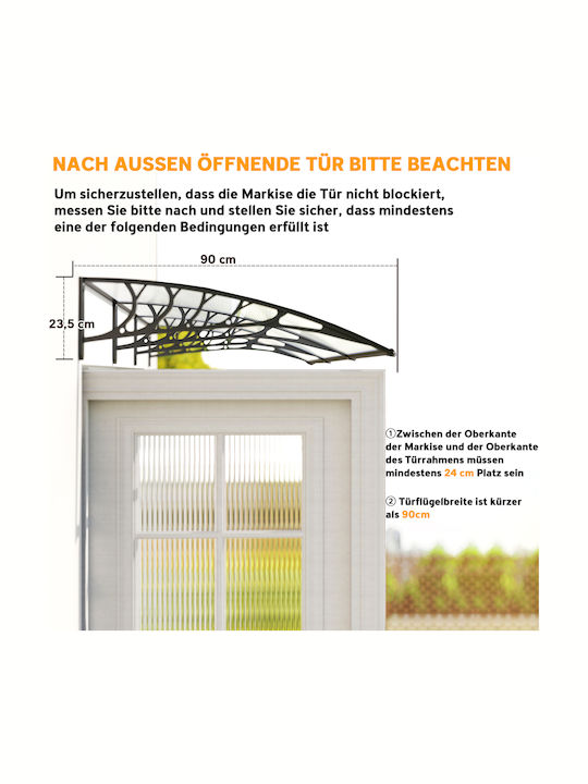 Polycarbonate Roof P295xL90cm