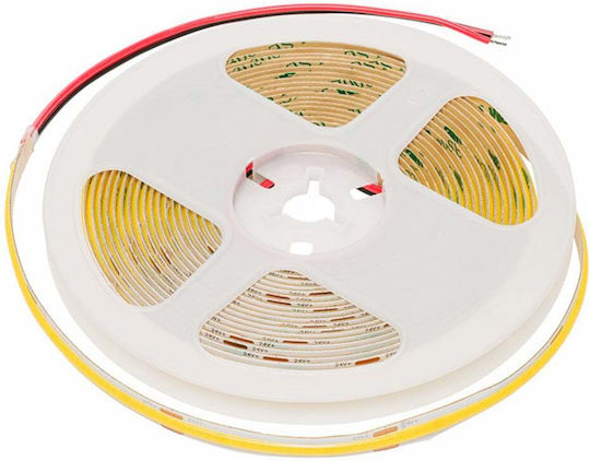 Lemlux Bandă LED 24V Lumină Alb Cald 5m Tip COB cu Sursă de Alimentare