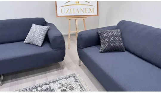 SteweHome Elastisches Abdeckung für Dreisitziges Sofa Blau 195x230cm