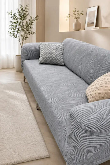 SteweHome Elastisches Abdeckung für Dreisitziges Sofa Blau 195x230cm
