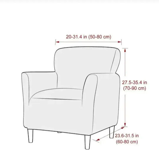 SteweHome Ελαστικό Κάλυμμα Πολυθρόνας Γκρι 60x85cm