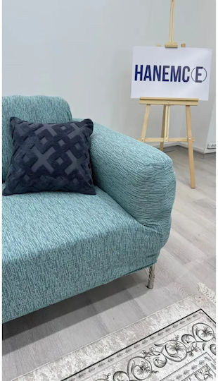 SteweHome Husă Elastică Pentru Canapea Cu Trei Locuri Turcoaz 180x237cm