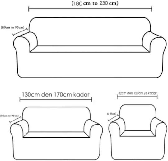 SteweHome Husă Elastică Canapea Cu Trei Locuri Albastră 195x230cm