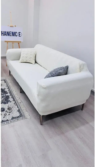 SteweHome Elastisches Abdeckung Für Dreisitziges Sofa Ecru 180x237cm
