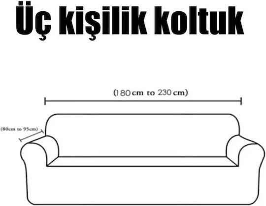 SteweHome Еластично Кърпено За 3-Местен Диван Сив 195x230см