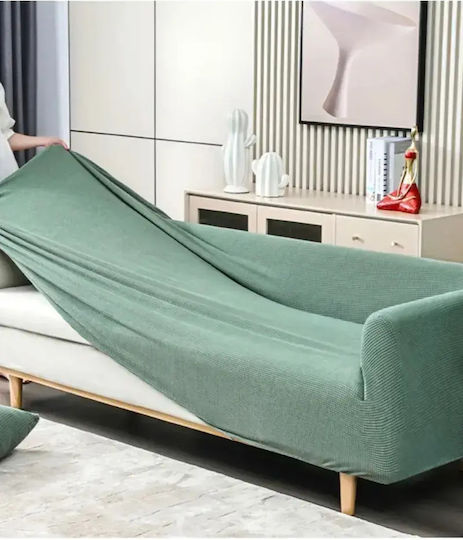 SteweHome Elastische Abdeckung Für Dreisitziges Sofa Grün 195x230cm