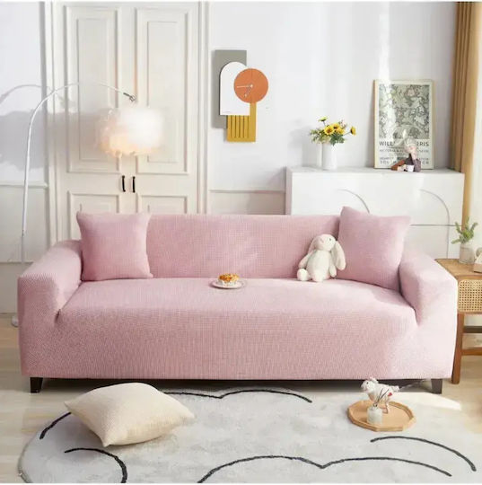 SteweHome Ελαστικό Κάλυμμα Τριθέσιου Καναπέ Ροζ 170x210cm