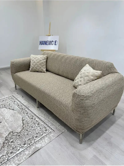 SteweHome Ελαστικό Κάλυμμα Τριθέσιου Καναπέ Μπεζ SteweHome Ελαστικό Κάλυμμα Τριθέσιου Καναπέ Μπεζ