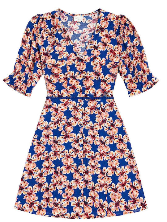 Summer Mini Shirt Dress Blue