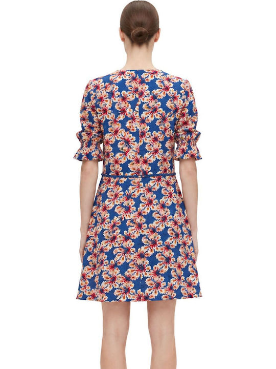 Summer Mini Shirt Dress Blue