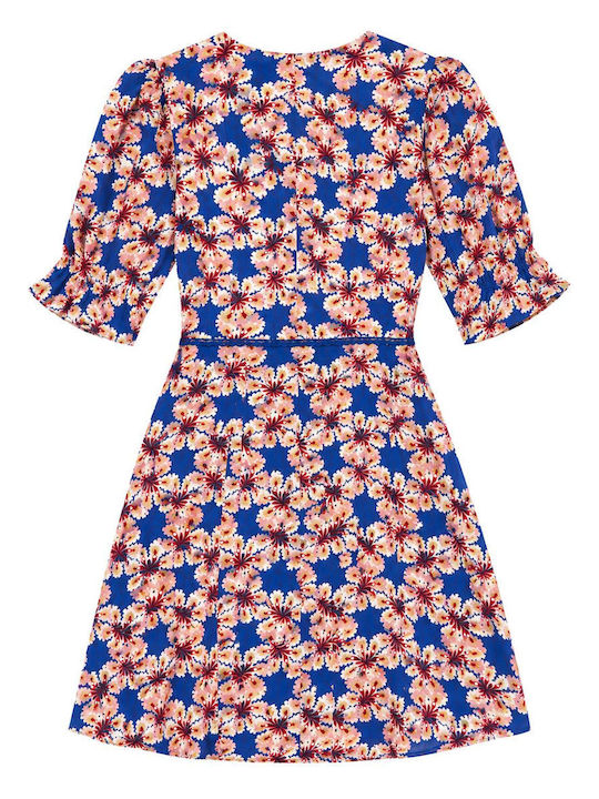 Summer Mini Shirt Dress Blue