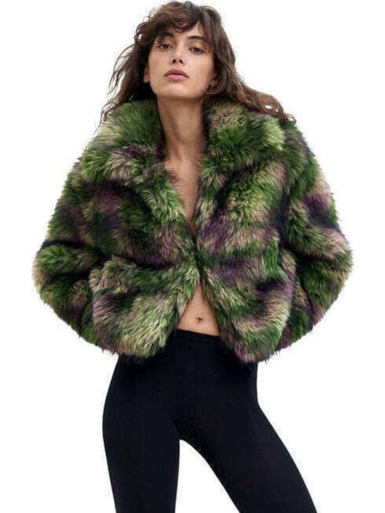 Long Women's Green Fur