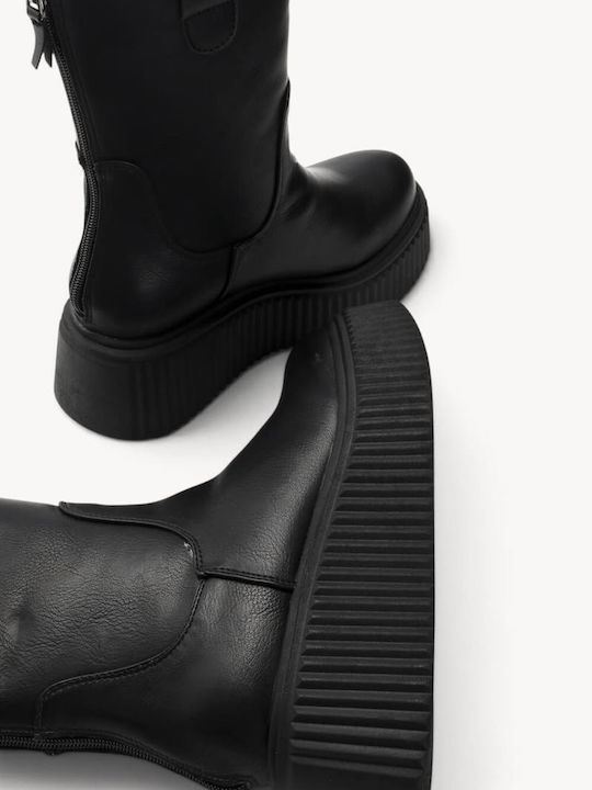 Schwarze Stiefeletten Damen mit Plattformsohle