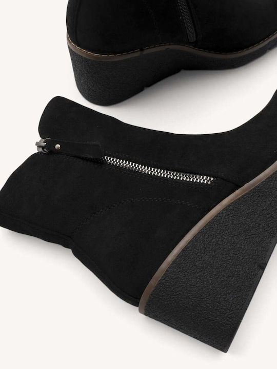 Black Combat Boots With Laces External Zipper