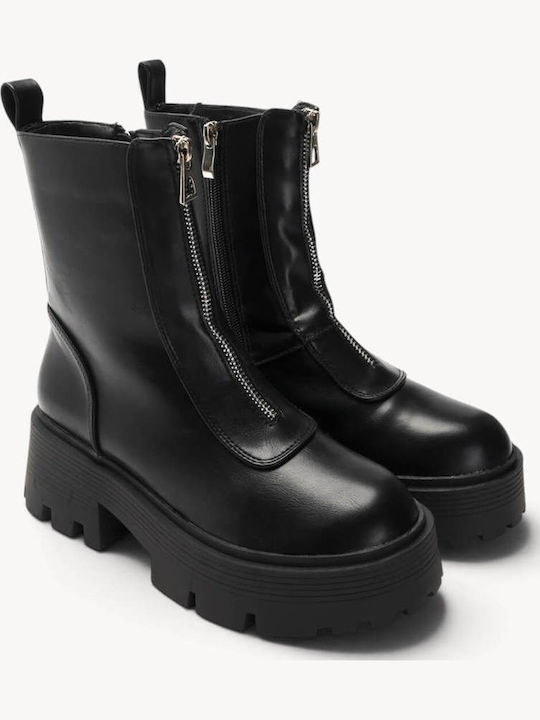 Schwarze Stiefeletten Damen mit Reißverschluss Schwarze Stiefeletten Damen mit Reißverschluss