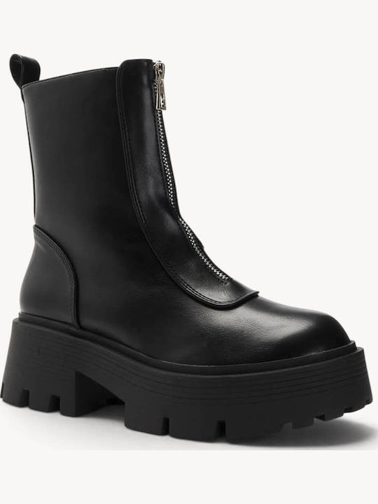 Schwarze Stiefeletten Damen mit Reißverschluss