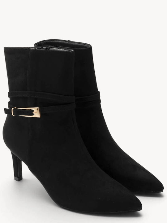Black Suede Ankle Boots Thin Straps