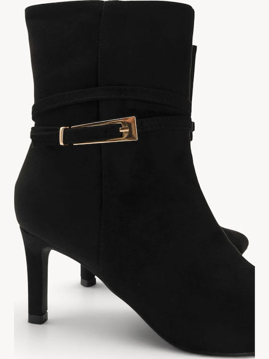 Black Suede Ankle Boots Thin Straps