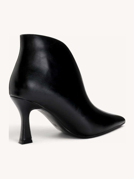 Black Ankle Boots Asymmetric Shaft